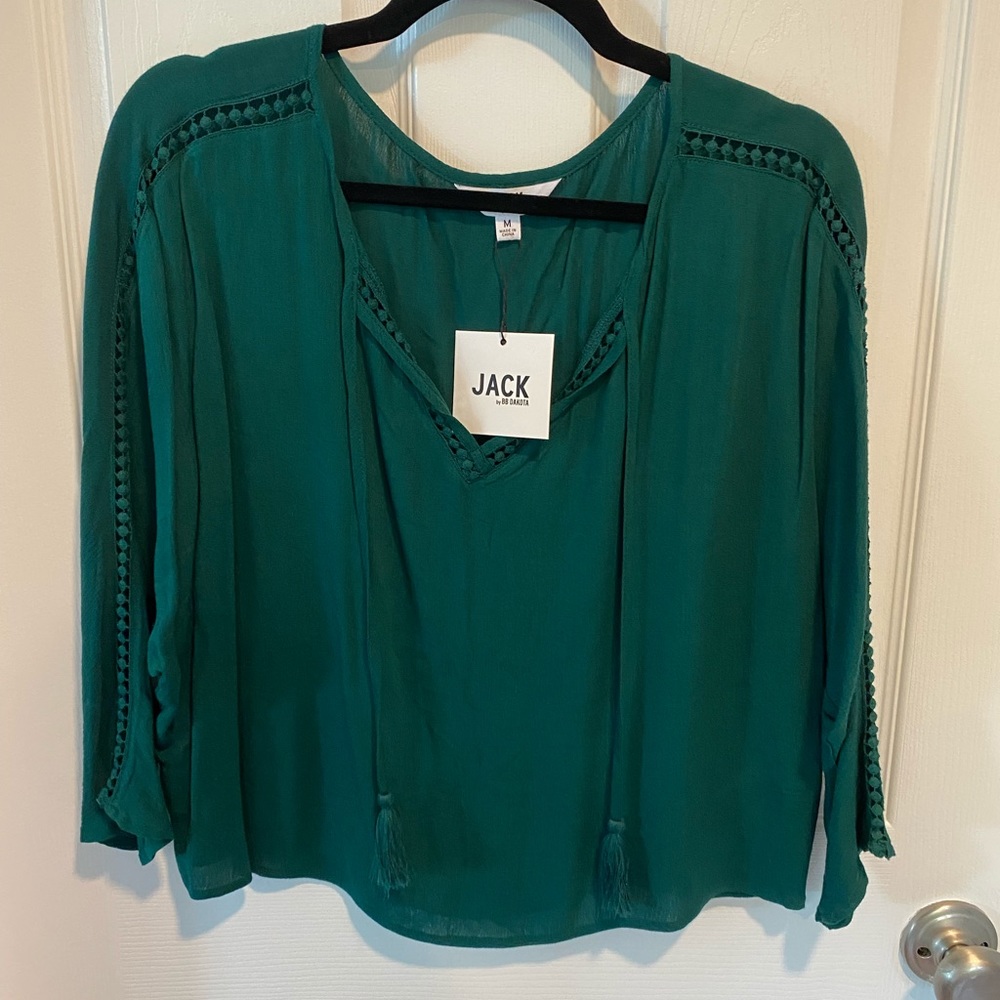 Jack by BB Dakota green peasant blouse